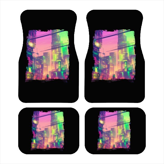 Cool Japanese World Japan Neon City Car Mats