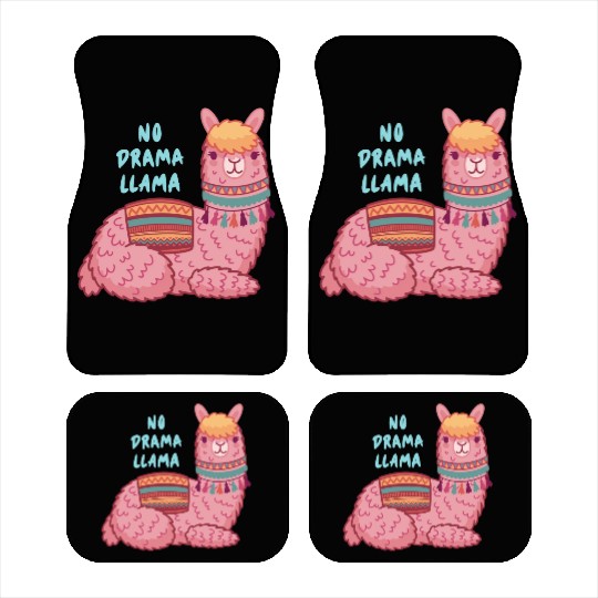 Llama Funny No Drama Llama Lover Car Mats