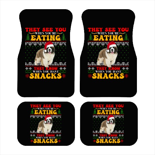 Saint Bernard Ugly Christmas They See Youre Eating Car Mats