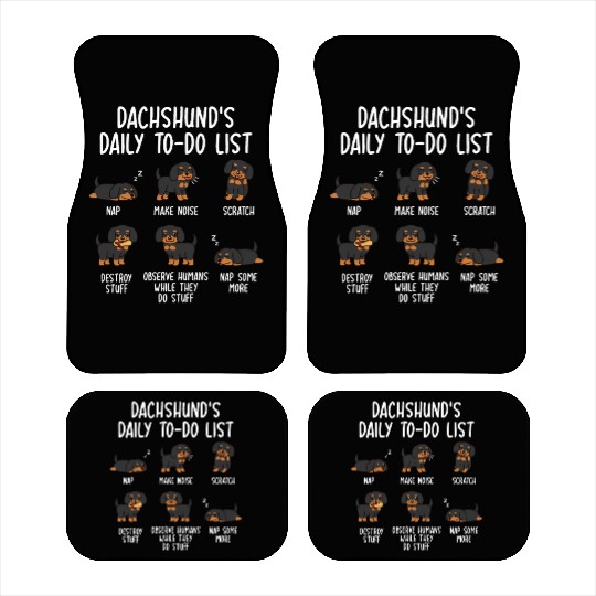 Dachshund Daily To Do List Car Mats