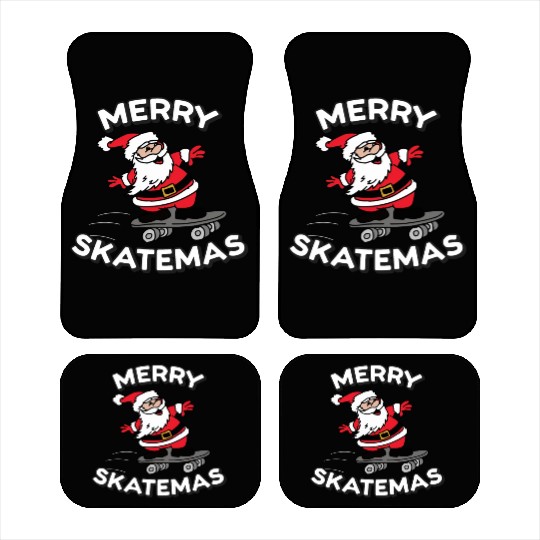 Merry Skatemas | Skateboard Christmas Print Car Mats