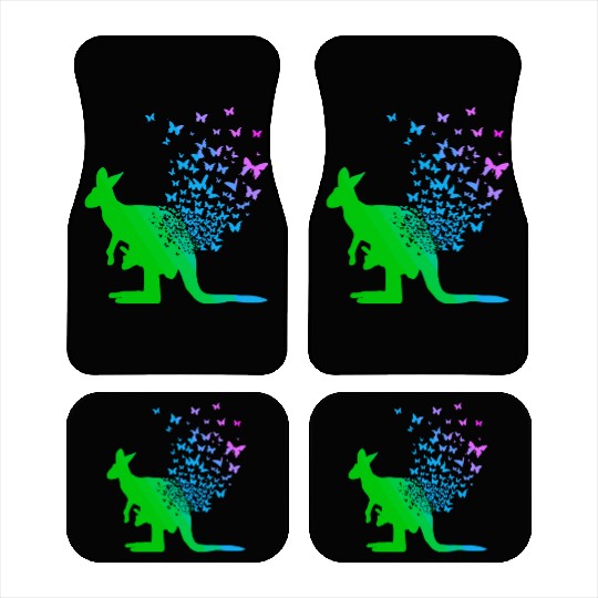Butterfly & Kangaroo In Nature Australia Kangaroo Car Mats