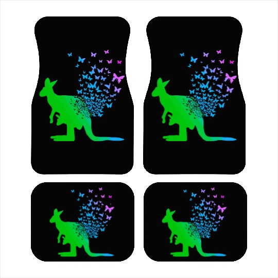 Butterfly & Kangaroo In Nature Australia Kangaroo Car Mats