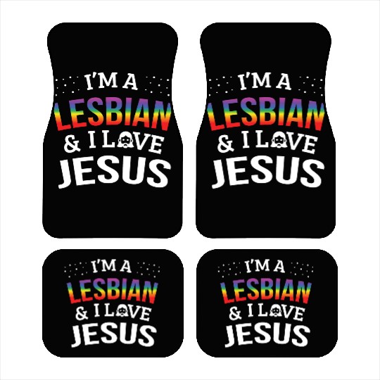 LGBT Gay Pride Lesbian I'm a Lesbian I Love Jesus Car Mats