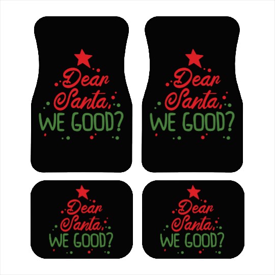 Dear Santa Christmas Holiday Typography Car Mats
