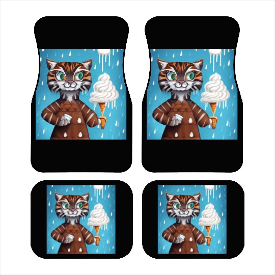 happy tiger love ice cream Car Mats