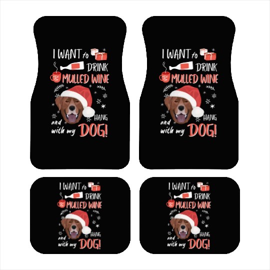 Labrador Mulled Wine Christmas Car Mats