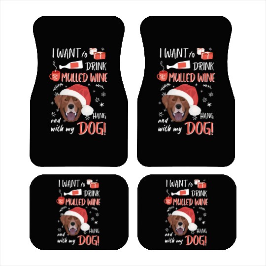 Labrador Mulled Wine Christmas Car Mats