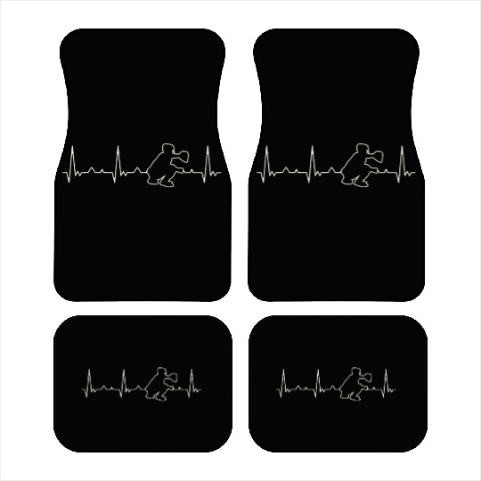Baseball Catcher. Heart. Love. EKG. Pulse. Beat. Car Mats
