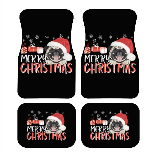 Pug Merry Christmas Car Mats