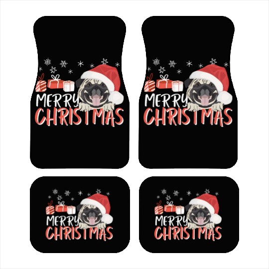 Pug Merry Christmas Car Mats