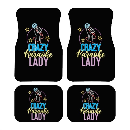 Karaoke Singer 80s Retro Crazy Car Mats