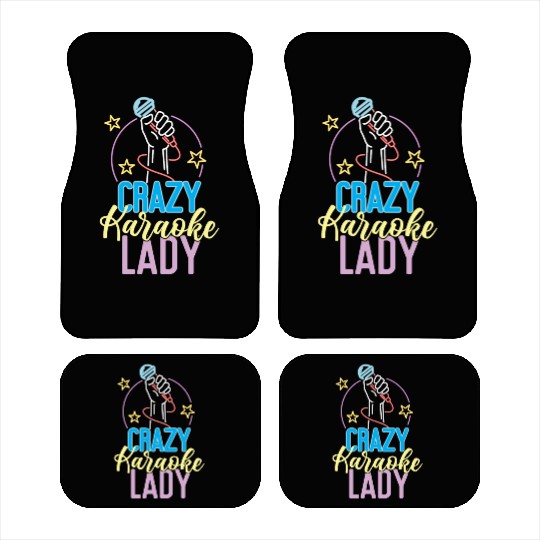 Karaoke Singer 80s Retro Crazy Car Mats