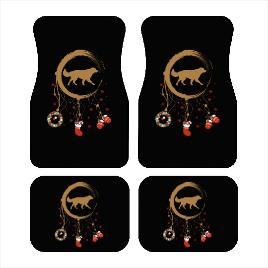 dog dreamcatcher Christmas Golden Retriever Car Mats