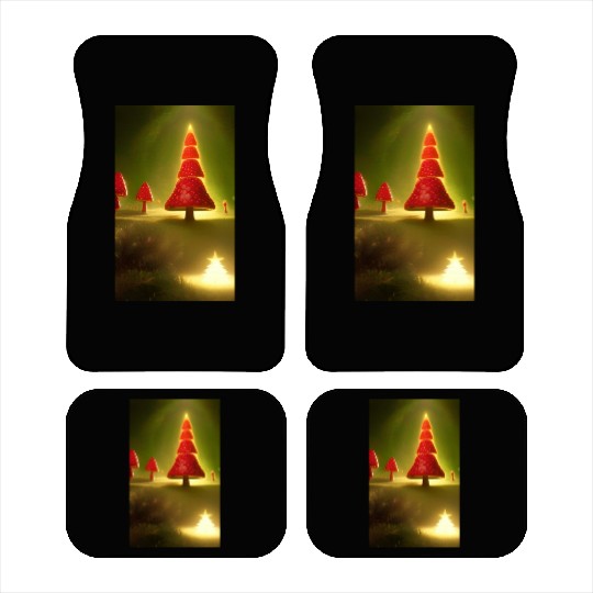 Mushroom Shining Christmas tree Car Mats