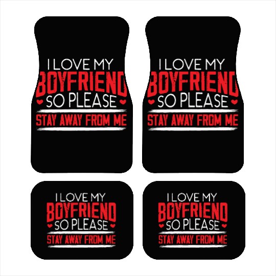 I Love My Boyfriend Couple Valentines Day Car Mats
