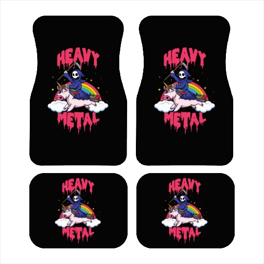 Grim Unicorn Rainbow Metal Music Heavy Rock Car Mats