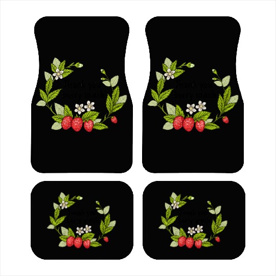 Thank you berry much, cute pun with strawberry Car Mats