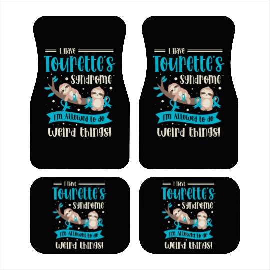 I Have Tourette's Syndrome Teal Ribbon Disability Car Mats