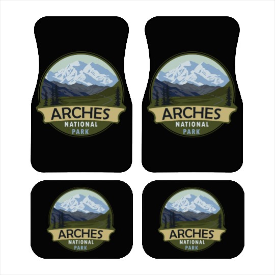 Cool Vintage Retro Arches National Park Mountain Car Mats