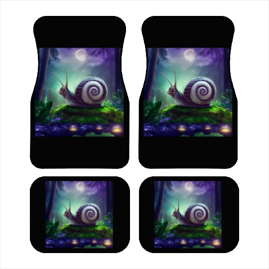 Spiral Moongazing Snail Ombre Aqua Lavender sky Car Mats