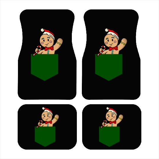 Christmas gingerbread man in breast pocket gift Car Mats