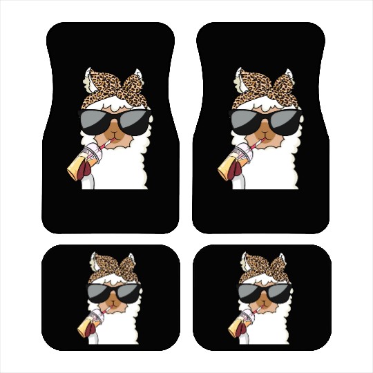 Llama Leopard Girls Women Alpaca Lover Car Mats