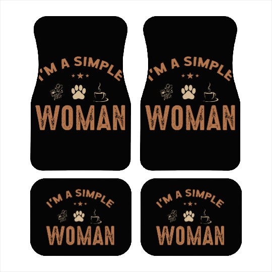 Simple Coffee Woman Lovers Caffeine Drinkers Gifts Car Mats