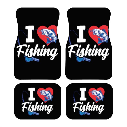 I Love Fishing Fish Sayings Fisherman Fisher Car Mats
