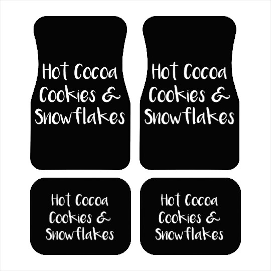 Hot Cocoa Cookies and Snowflakes Car Mats