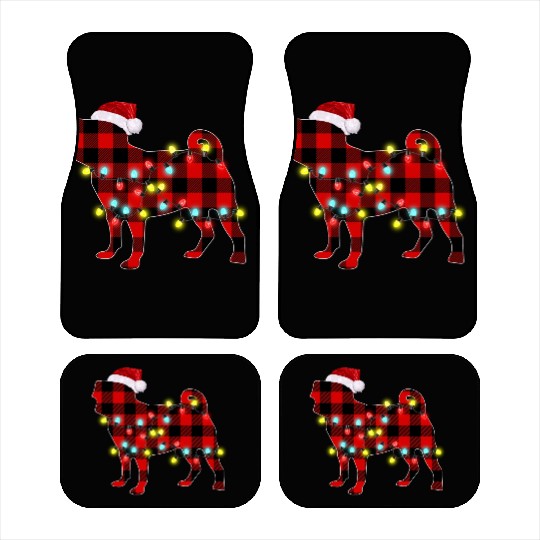 Pug Christmas Dog Lover Pajamas Car Mats