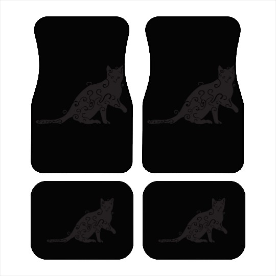 Black magic Cat desk mat , black cat holding on Car Mats