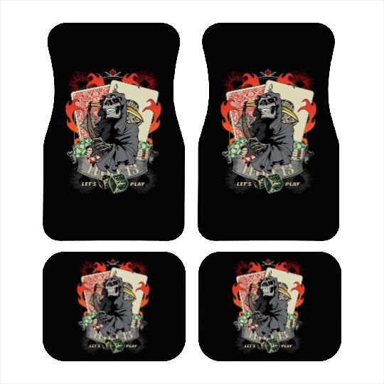 Let us play Poker Lucky 13 Skull gift Car Mats