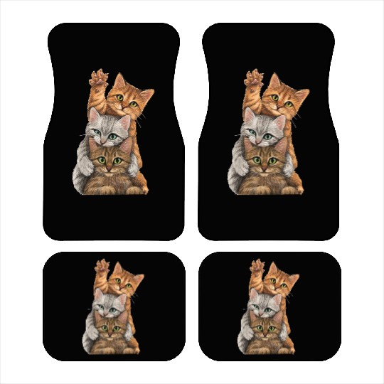 cute little Cats playing Wall lovers kitty kittens Car Mats