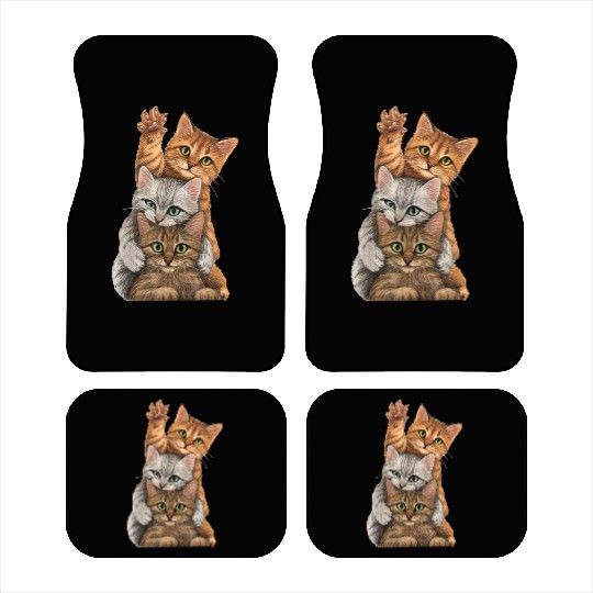 cute little Cats playing Wall lovers kitty kittens Car Mats