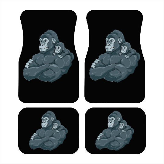 Strong Gorilla with Gorilla Kid for a Gorilla Car Mats