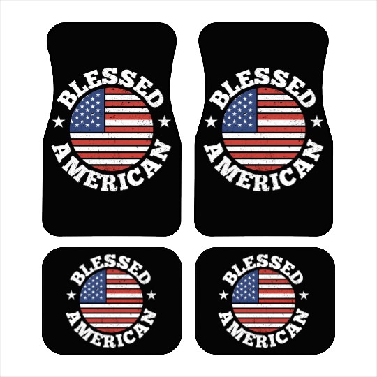 Blessed American America USA US Patriotic Car Mats
