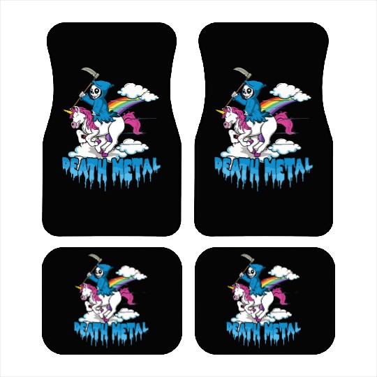 Grim Unicorn Rainbow Metal Music Lover Guitarist Car Mats