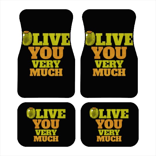 Olive I love You Very Much - Love Veggies Car Mats