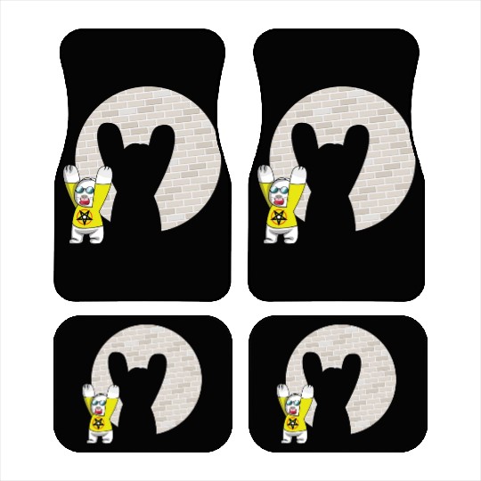 Rock Sign Kawaii Rabbit Metal Music Heavy Rock Car Mats