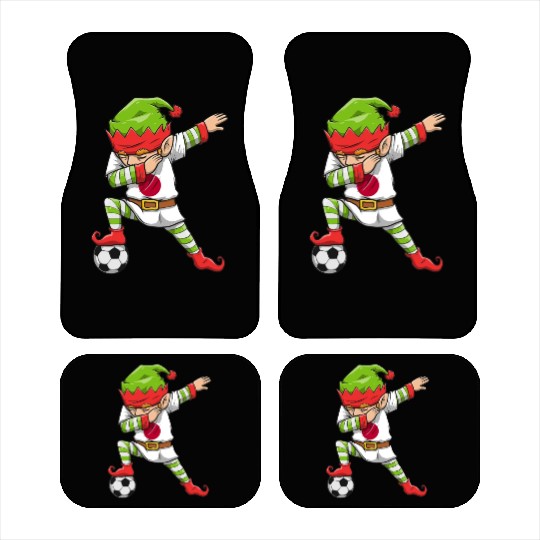 Soccer Boy Dabbing Elf Squad Christmas Jersey Car Mats