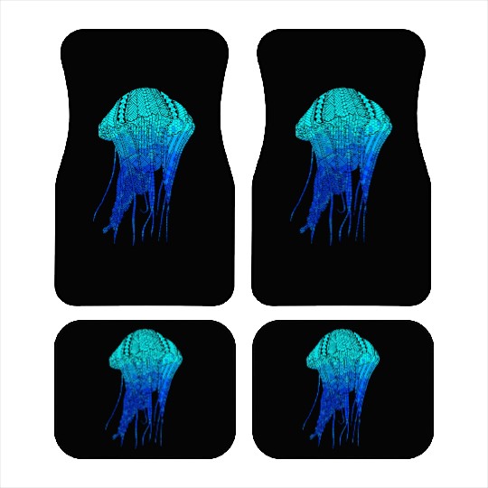 Cool Ocean Blue Tribal Jellyfish Car Mats