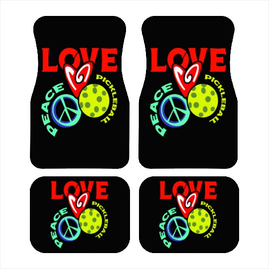 I Love Pickleball Funny Pickle Ball Player Car Mats