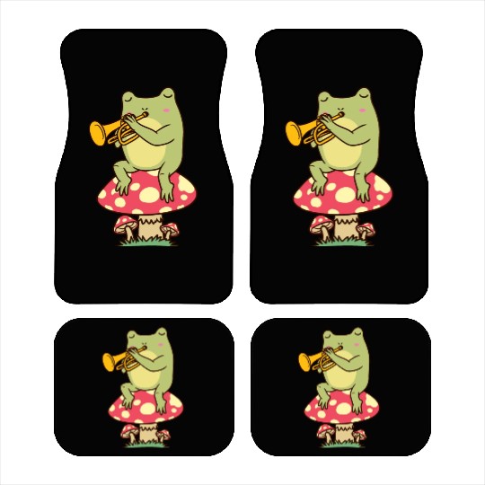 Frog On Mushroom Trumpeter Trumpet Player Car Mats