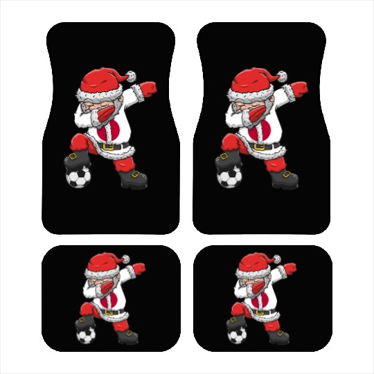 Soccer Boy Dabbing Santa Christmas Jersey Japan Car Mats