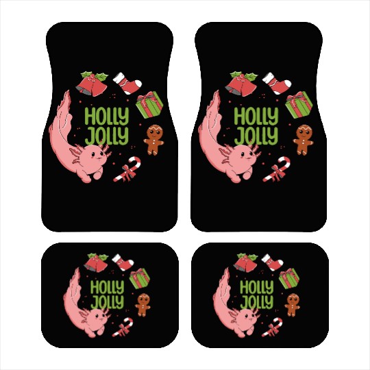 Holly Jolly Axolotl Car Mats