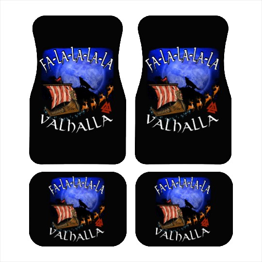 Fa La La La Valhalla Christmas Dragon Ship Vikings Car Mats