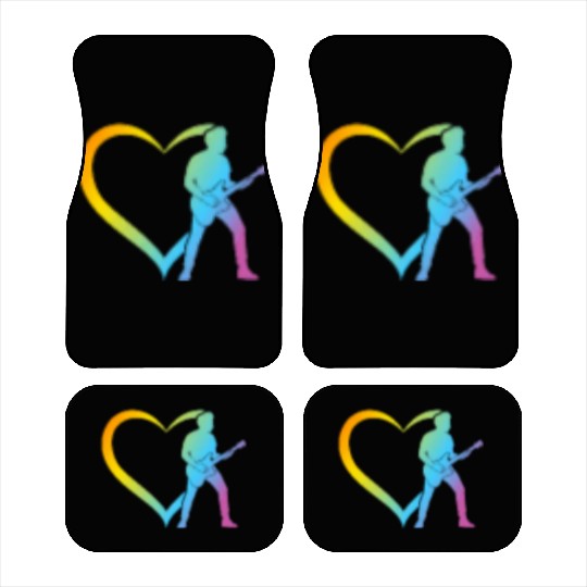 Bass Guitar Player Heart - Bass Guitar Bass Guitar Car Mats