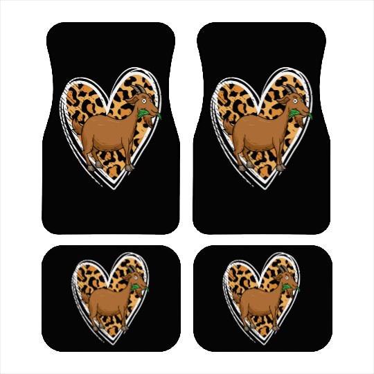 Goat Love Farmer Goat Lover Leopard Heart Print Gi Car Mats