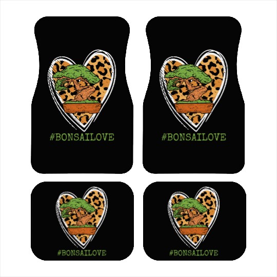Bonsai Miniature Trees Love Japanese Leopard Heart Car Mats